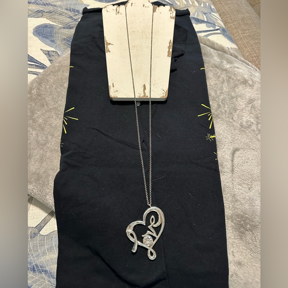 Brighton 36 inch love necklace with four carat crystal in center